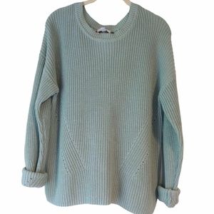 Lucky Brand Pullover Chunky Knit Sage Green Tie Back Medium Sweater *NWOT* Boho